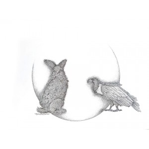 Ishrat Fatima, 11.7 x 16.5 Inch, Pointalism, AC-ISF-002 Ishrat Fatima, 11.7 x 16.5 Inch, Pointalism, AC-ISF-002